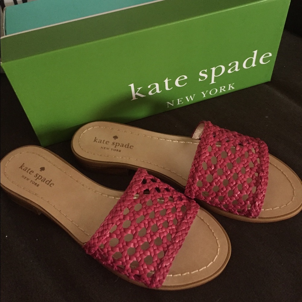 Kate Spade NWT Berlin Woven Sandals in Begonia 7M - HOST PICK! 🏆 - Picture 3 of 7